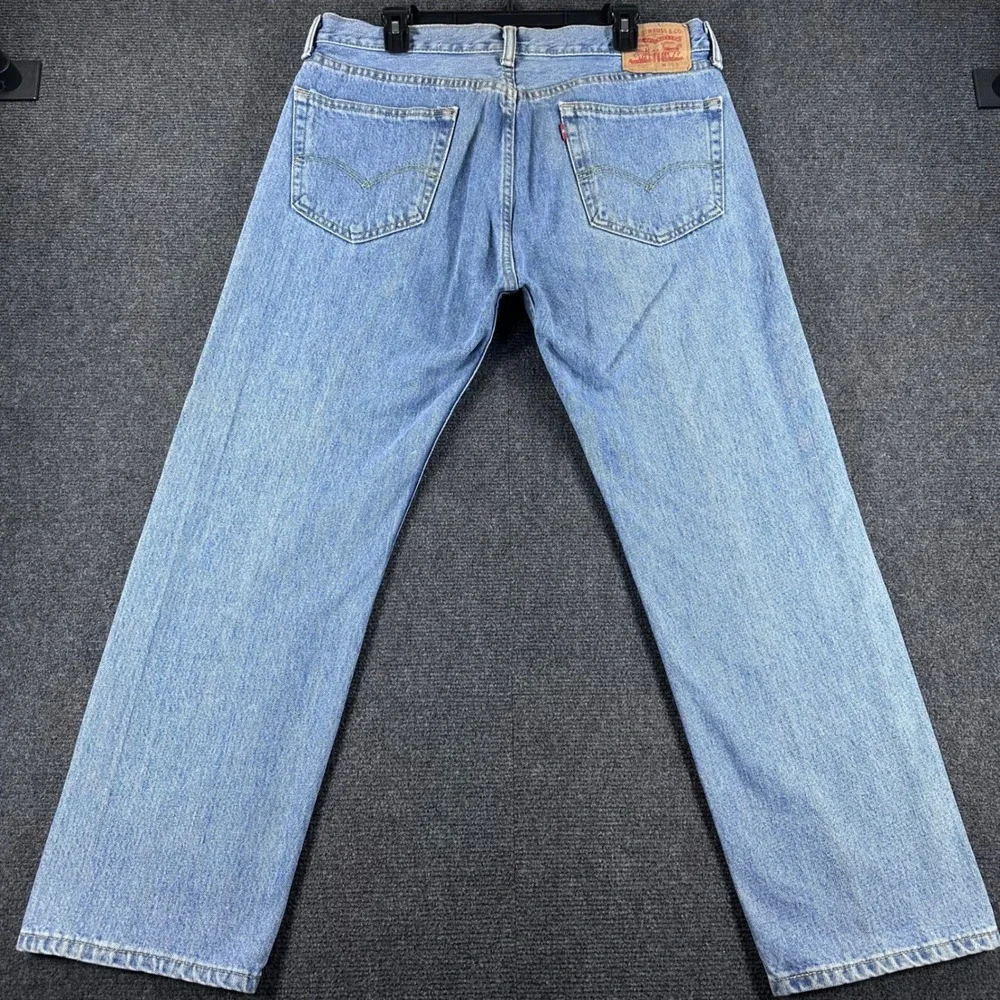 Levi's 505 Jeans Mens 36x29 W36 L29 Light Wash Regular Fit Straight Leg Denim